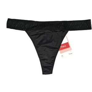 NWT THINX Period Tanga String Thong Underwear 3XL Black Light Absorbency Size 3X